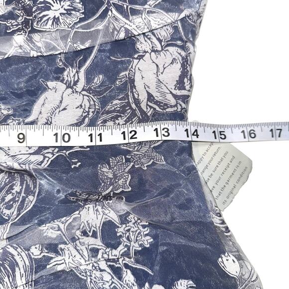 NEW JS Collections Maddison V-Neck Blue White Column Gown in French Blue 2 - Picture 8 of 9